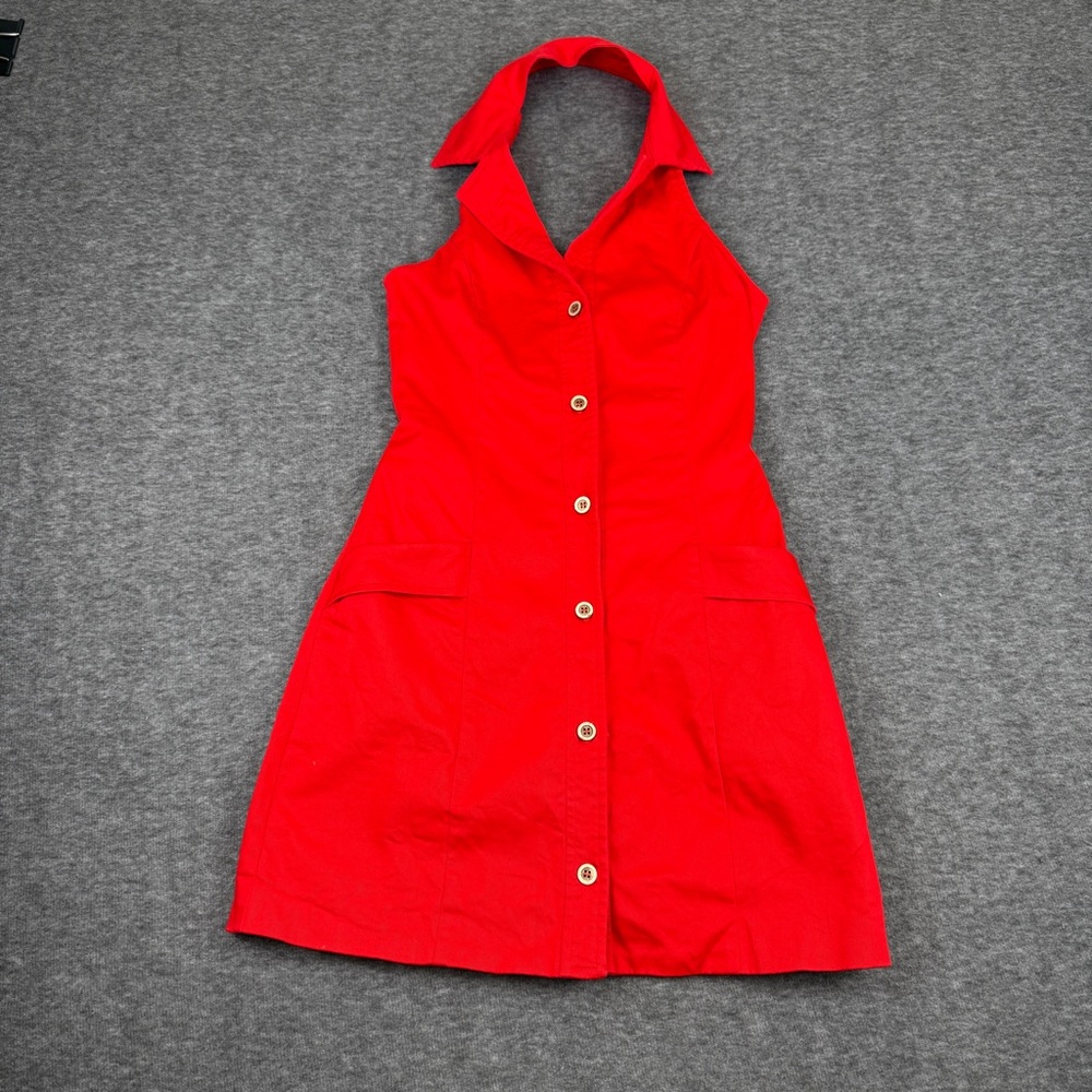 Commense Red Halter Collared Mini Dress - Picture 2 of 10